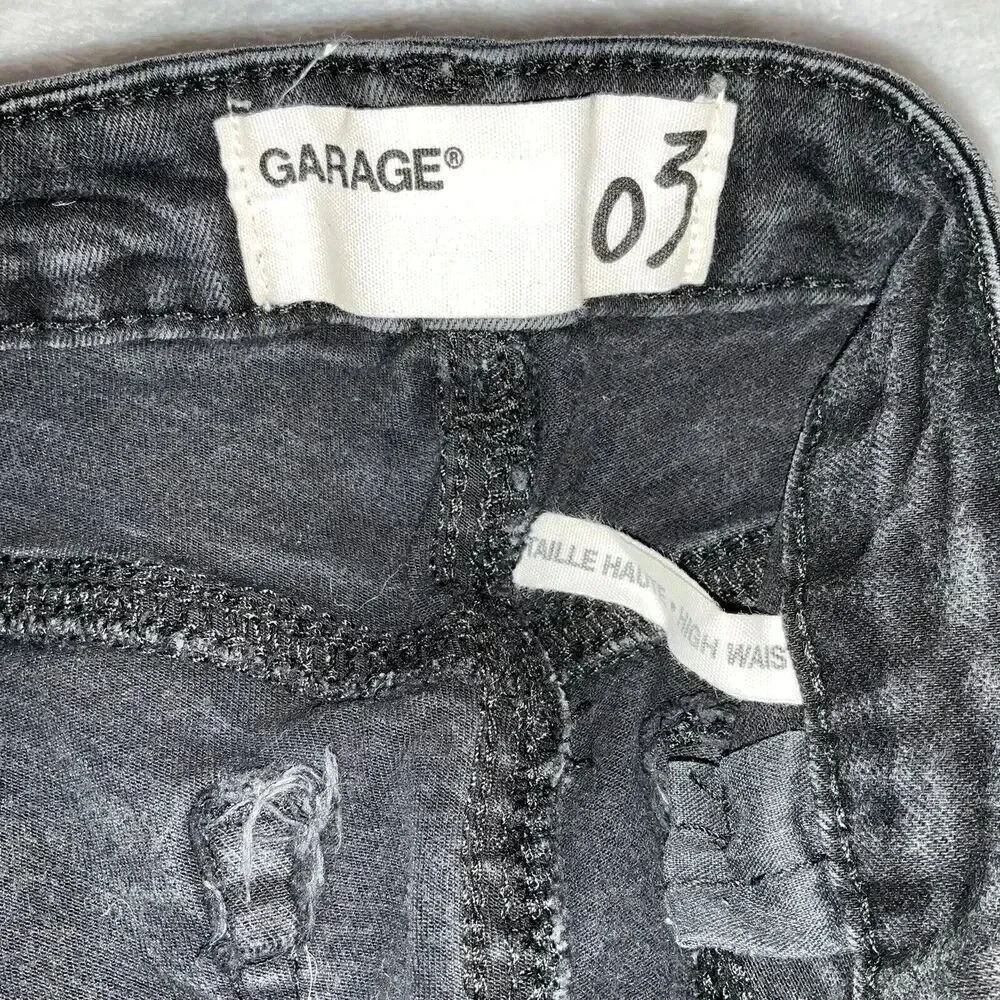 Distressed Skinny Jeans Size 3 Crafting Denim Womens Black Casual